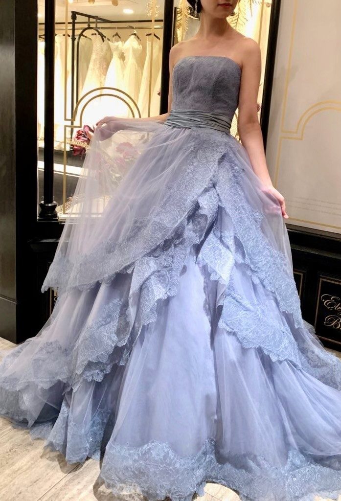 美品】エレガントで美しいドレス /ブルー/結婚式/パーティー | pvmlive.com