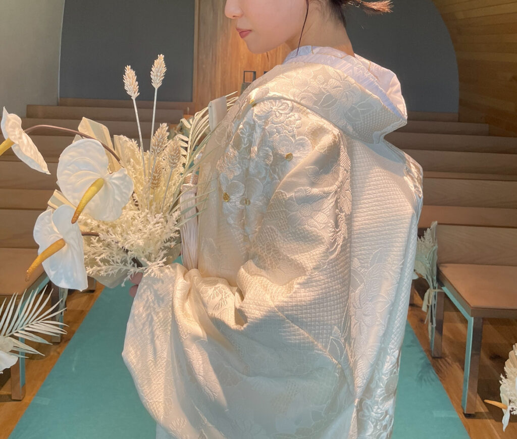 白無垢　和装コーディネート　Japanese Kimono Wedding　吉祥花の丸紋　JUNO　ジュノ