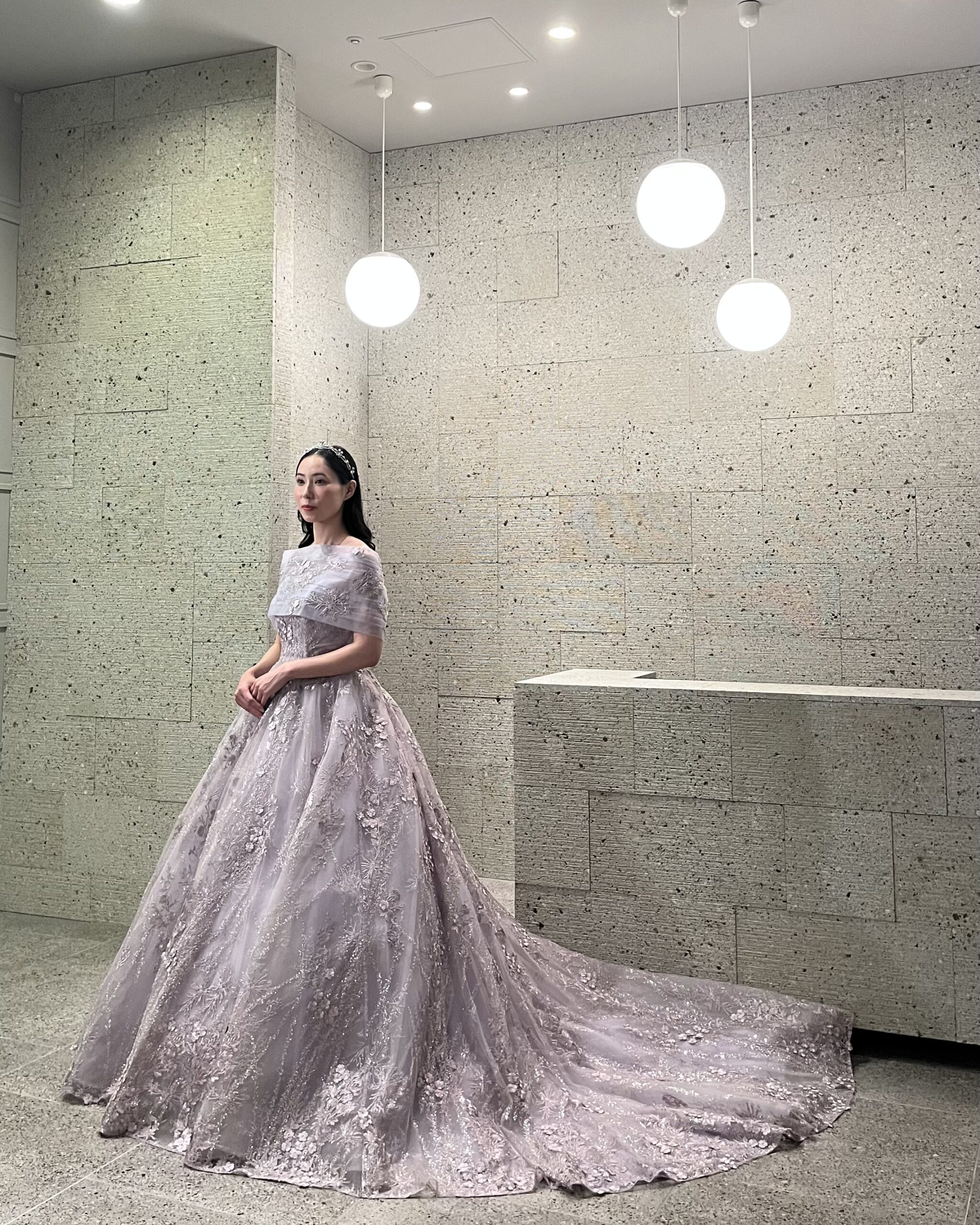 NOANOA サッシュドレス 淡グレー×紫 NOANOA サッシュドレス 淡グレー×紫 NOANOA サッシュドレス 淡グレー