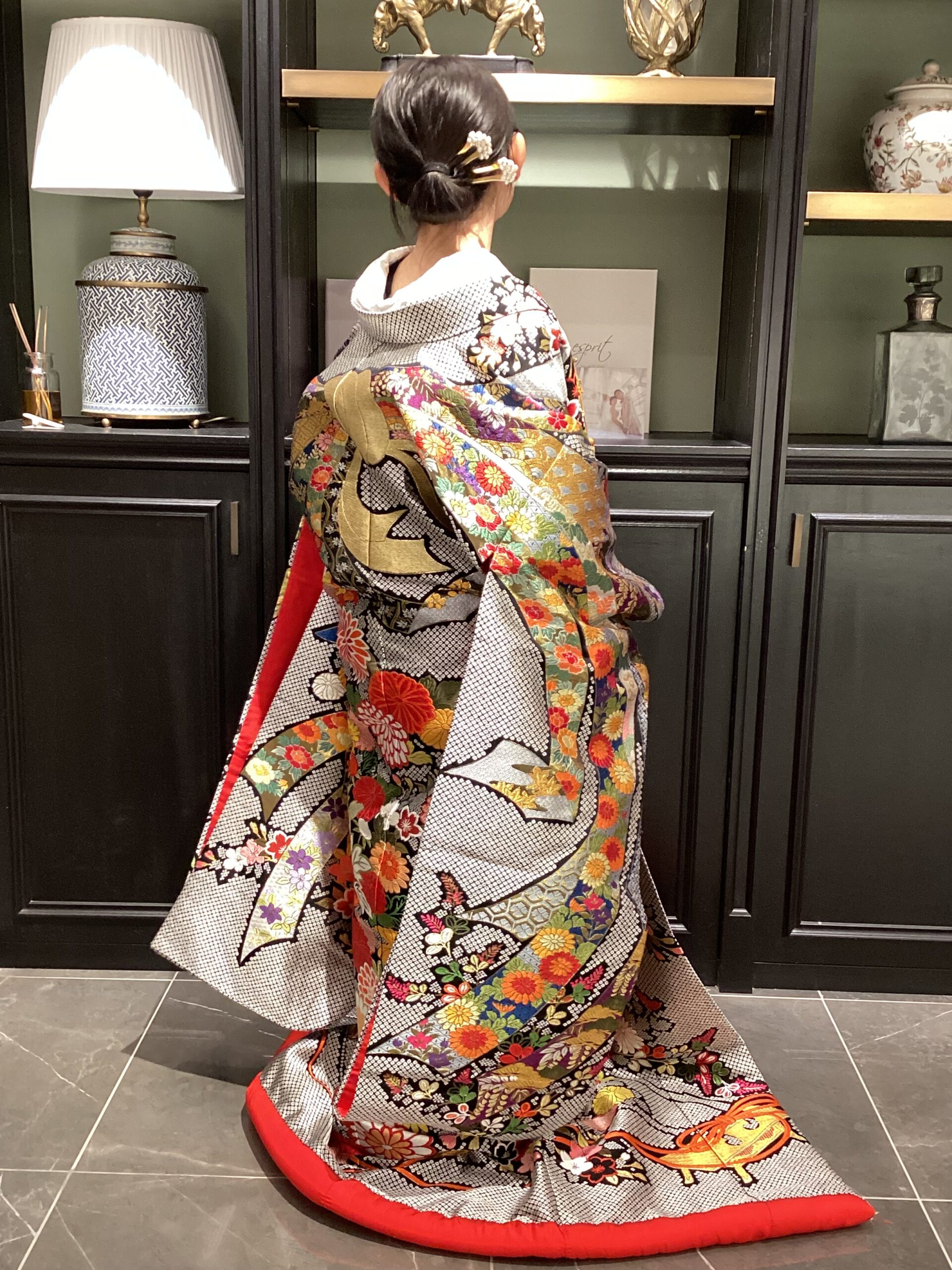 和装　和装コーディネート　疋田熨斗花車文　ひったのしはなぐるまもん　色打掛　Japanese wedding　KIMONO　JUNO　ジュノ