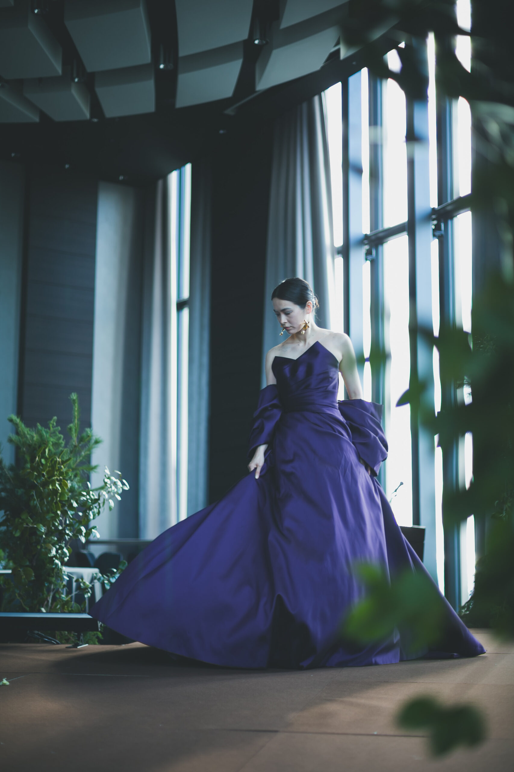 esum エスム　エリー　カラードレス　Color Dress　パープル　Aライン　JUNO ジュノ　コンラッド大阪