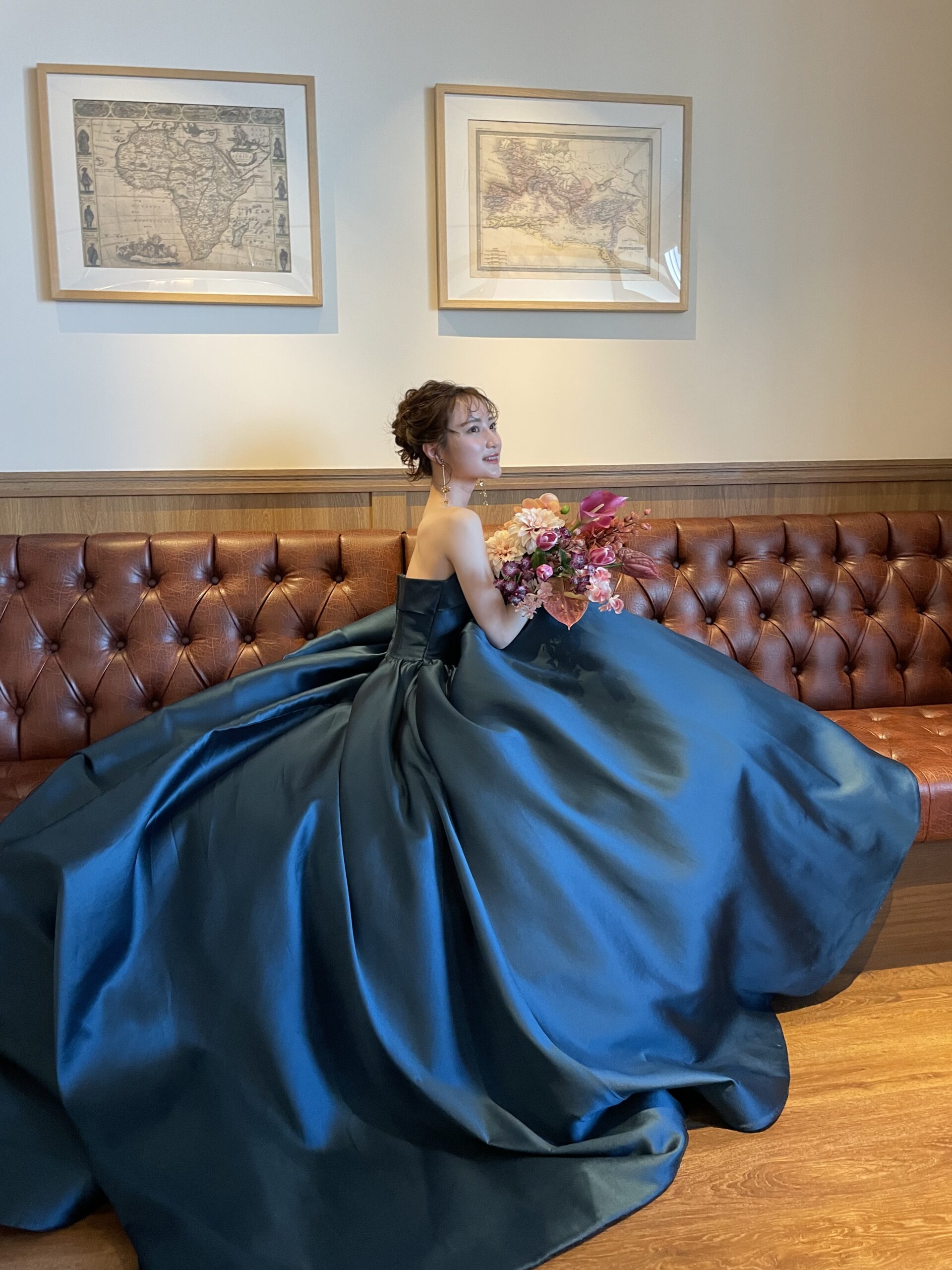 esum エスム　AGI　アギー　カラードレス　Color Dress　ピーコックグリーン　Green　JUNO　ジュノ
