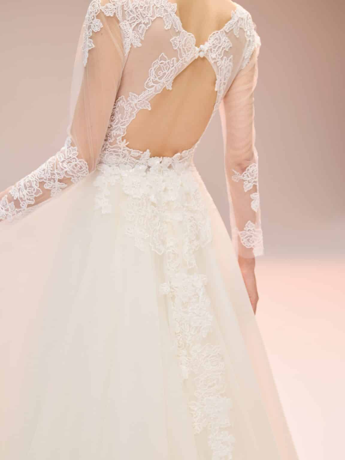 エスム esum ウェディングドレス weddingdress wedding dress フラワーレース レースボレロ ロングスリーブ Aライン チュールドレス フェミニンドレス