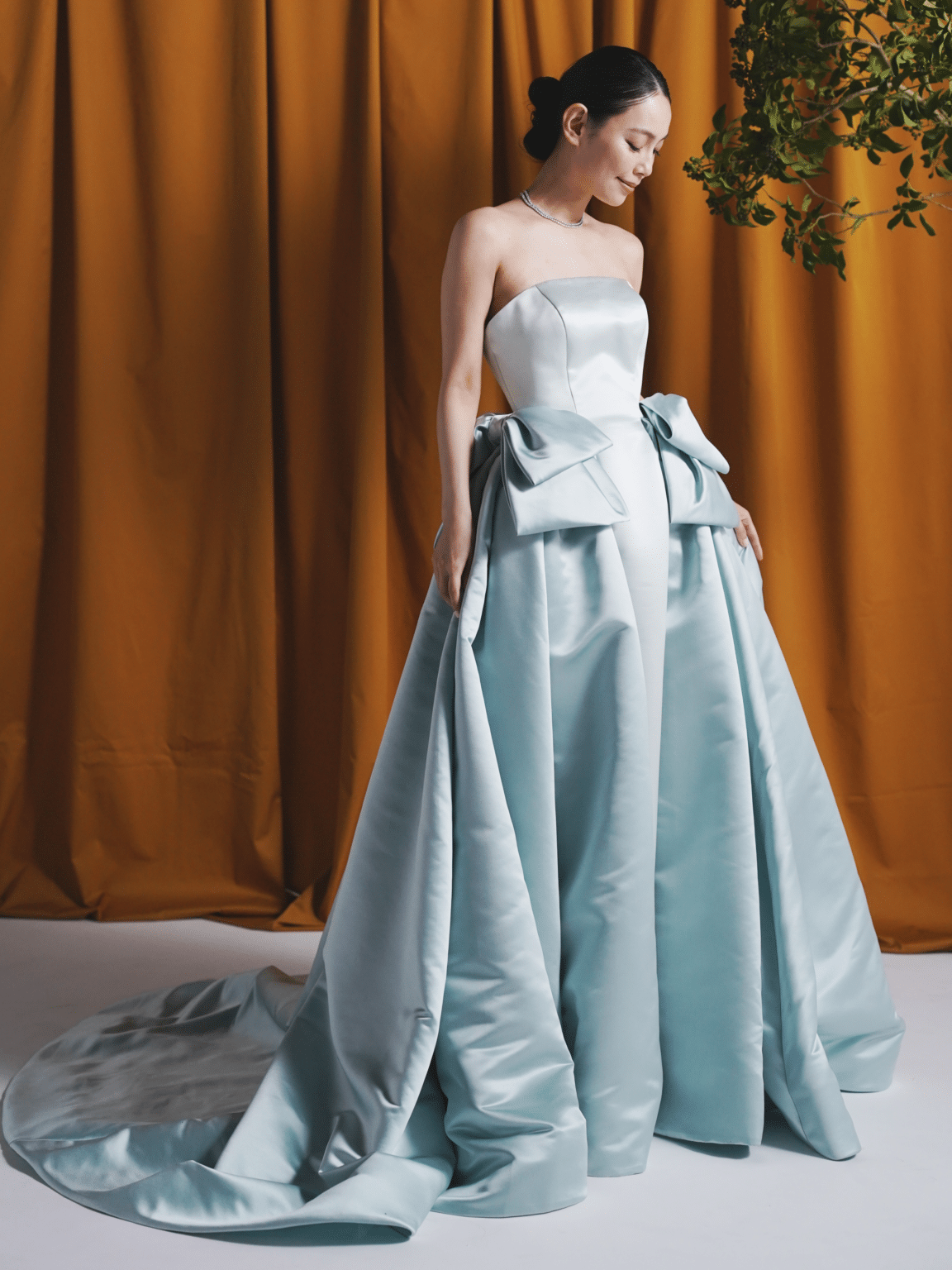 DRESS18 Leaf for Brides リーフフォーブライズ カラードレス ミントグリーン ペールブルー サテンドレス お色直し ドレス 結婚式 寒色系ドレス