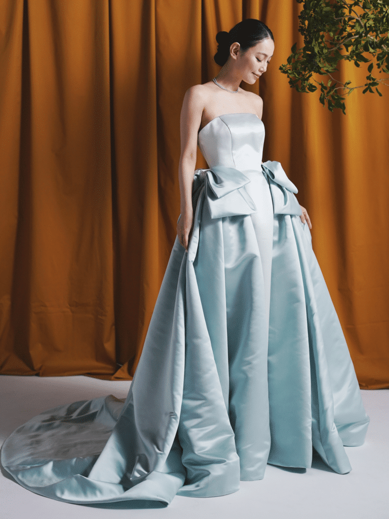 DRESS18 Leaf for Brides リーフフォーブライズ カラードレス ミントグリーン ペールブルー サテンドレス お色直し ドレス 結婚式 寒色系ドレス